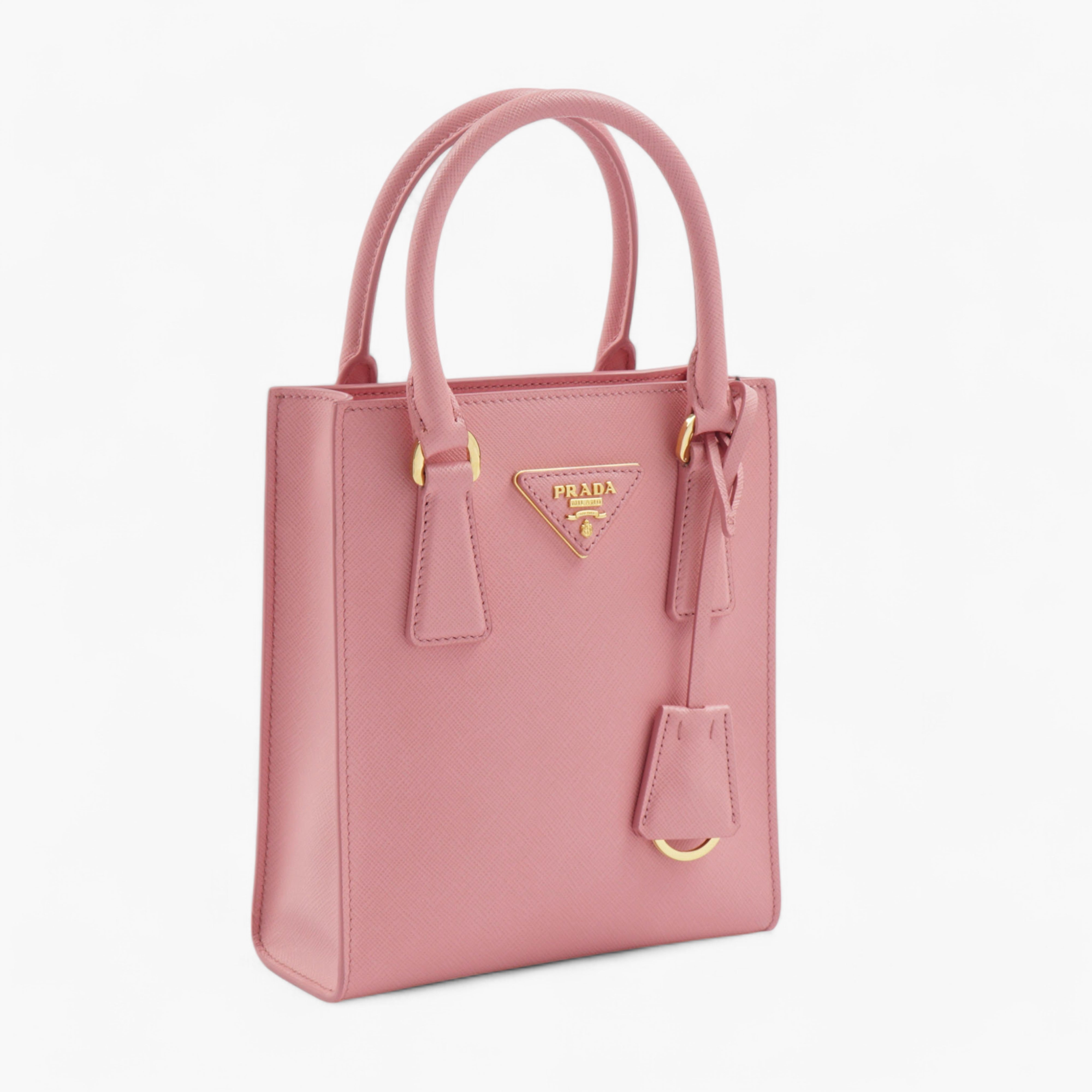 トートバッグ PRADA Pink Leather Handbag Prada Pink Tote Bag Semi-Shoulder Leather Used Authentic | eBay
