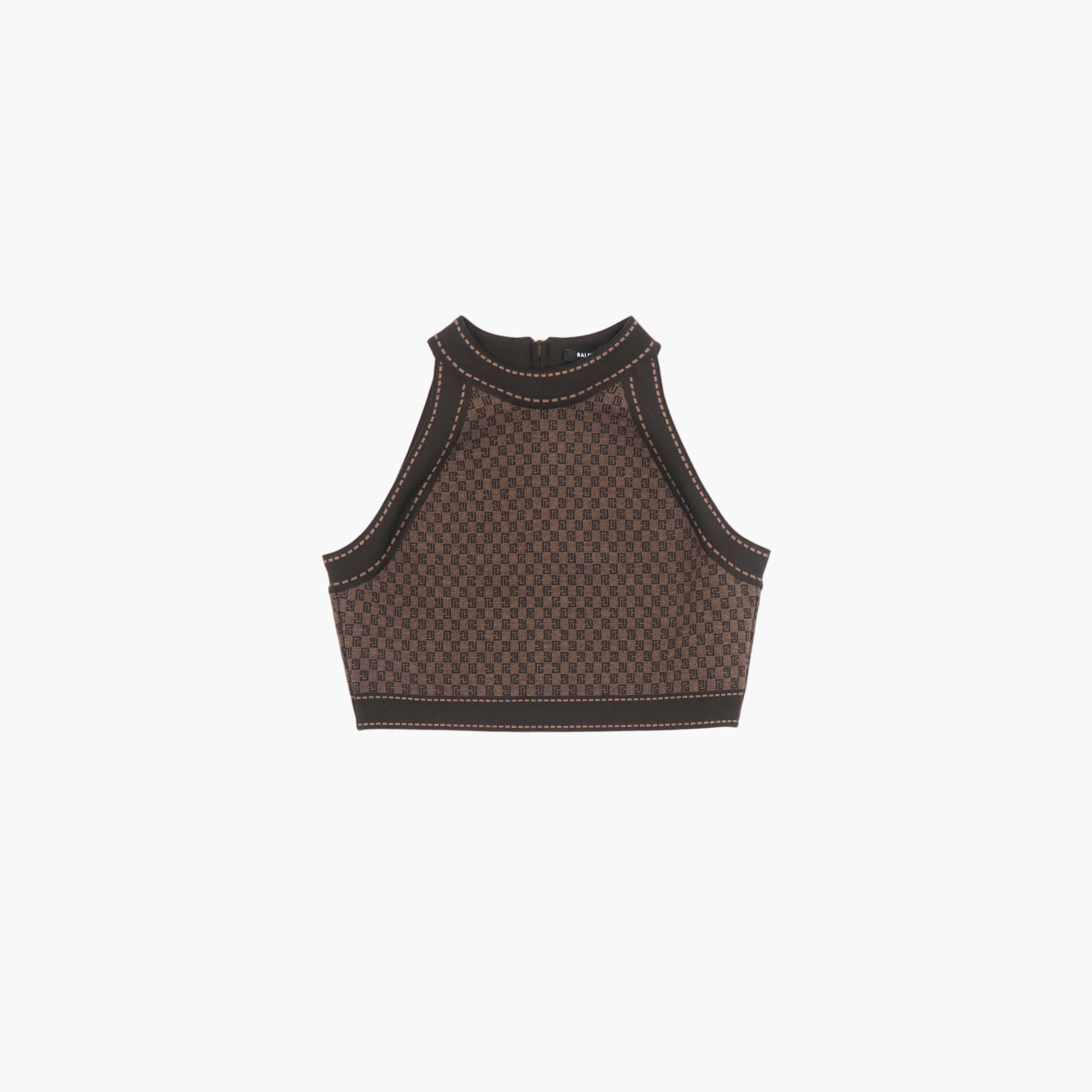 【送料&関税込】Balmain Jacquard Monogrammed Crop Top Balmain Monogram Jacquard Crop Top | Nordstrom